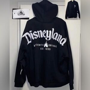 DISNEYLAND VINTAGE AUTHENTIC ORIGINAL ZIPPED BLACK HOODIE